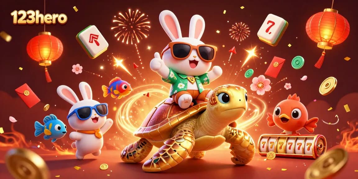 Join the fun at 123hero with exciting games and stunning visuals in this vibrant casino scene.