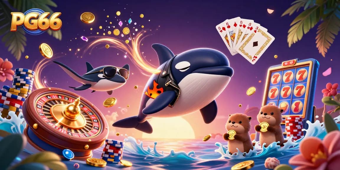 Engage with PG66's exciting casino adventure featuring lucky symbols and dynamic characters.