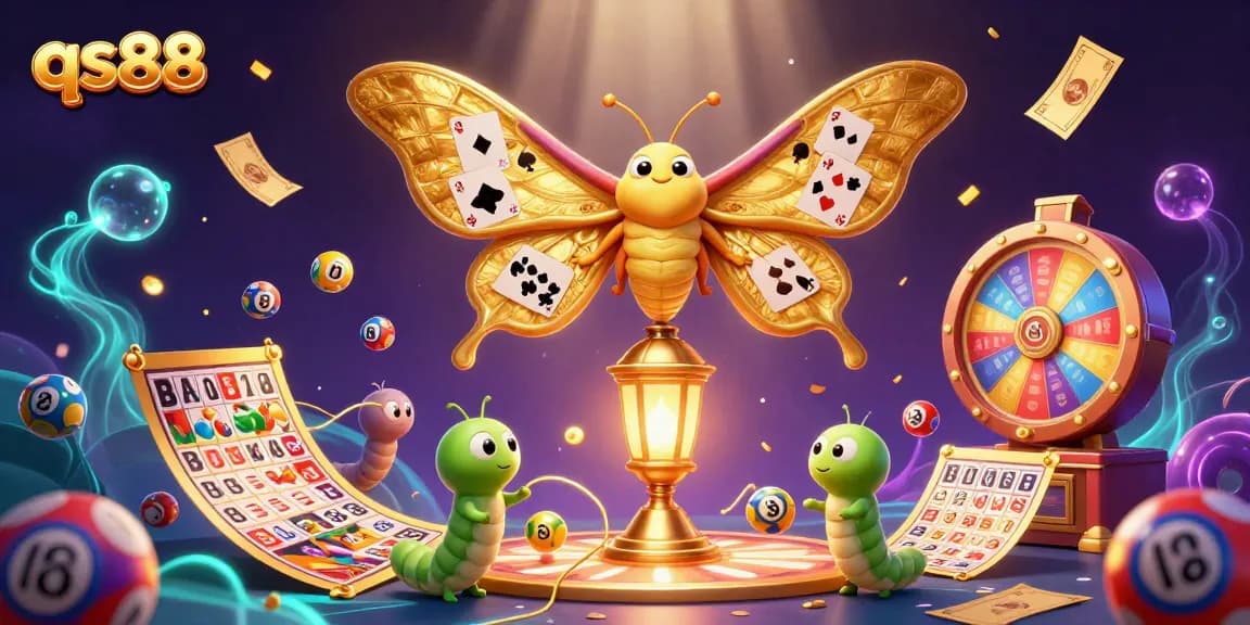 Experience thrilling games at qs88 with vibrant casino scenes and dynamic lottery elements.