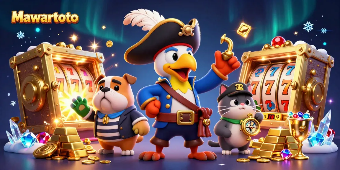 Mawartoto inspires exciting casino adventures with a dynamic pirate-themed scene featuring wealth and luck.