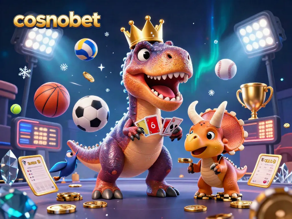 Engage with cosmobet's vibrant gameplay, as cartoon characters stack chips and shuffle cards in a dynamic scene.