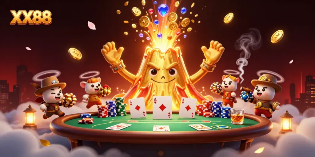 Engage with XX88's thrilling 3D casino adventure featuring treasure and poker excitement.