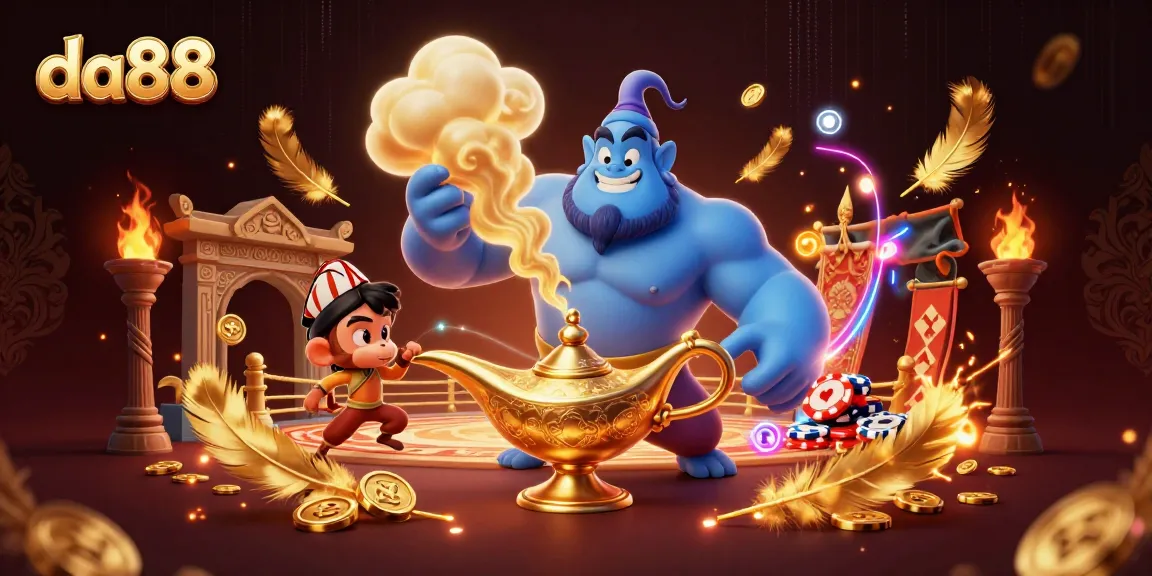 Engage in the da88 world with magic and adventure through a vibrant casino illustration.