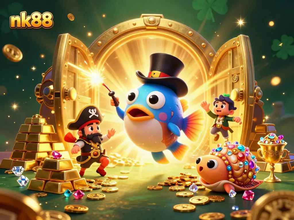 Engage with nk88's thrilling gameplay amidst treasure-filled deep-sea adventure.