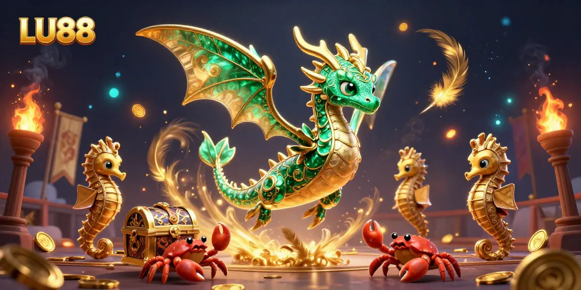 Engage with LU88's world of enchanting gambling experiences, featuring colorful sea creatures and rich treasure vibes.