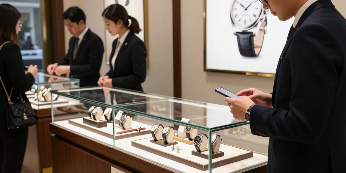 Elegant display of premium replica watches in a luxury boutique setting, highlighting quality craftsmanship and style.