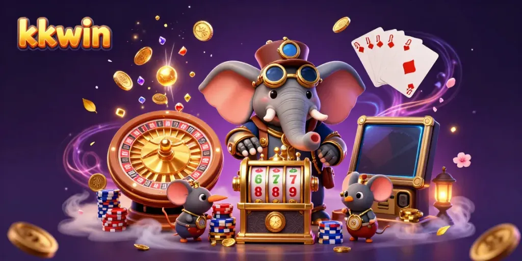 Experience the thrill of kkwin with a steampunk elephant engaging in casino action.