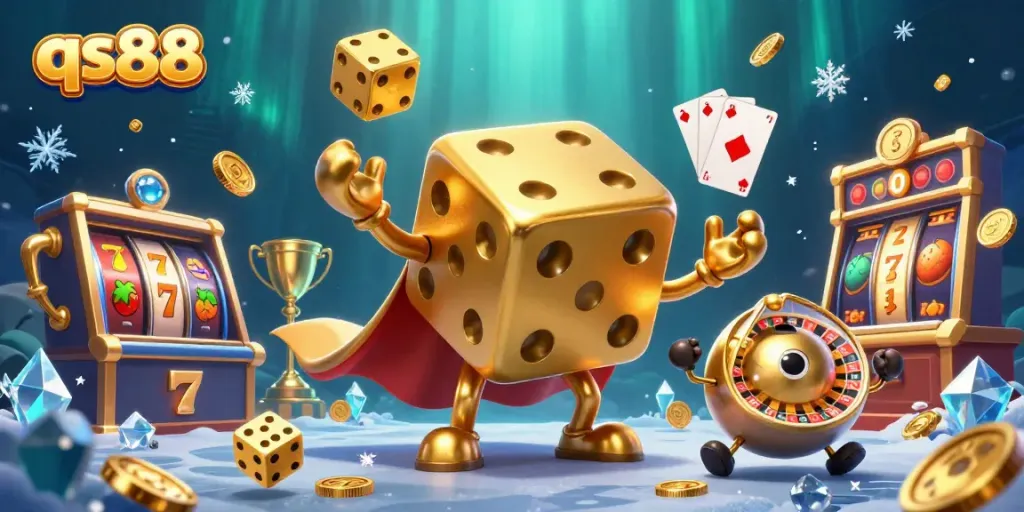 Experience qs88 with thrilling slot gameplay featuring golden dice and vibrant casino elements.