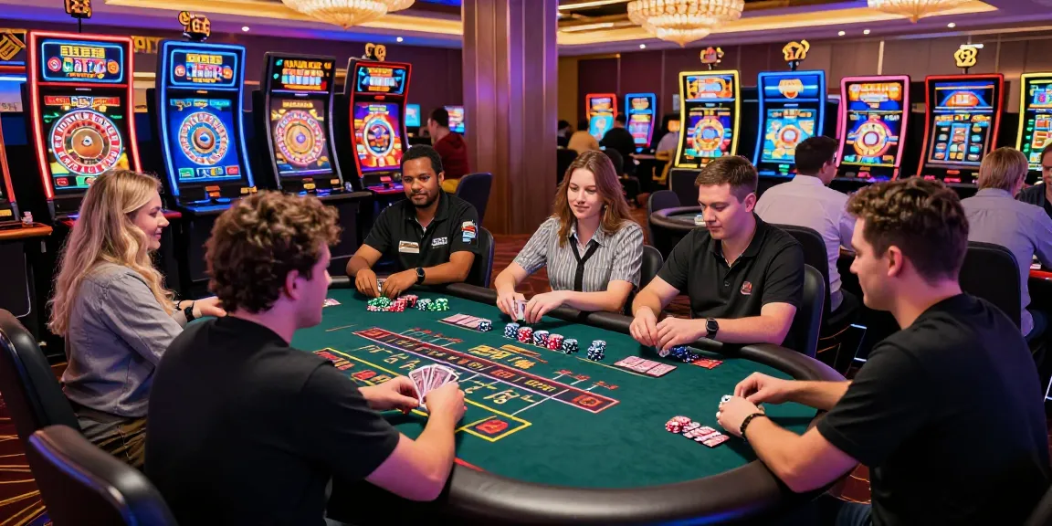 Players enjoying various games at ASIALIVE88 casino, showcasing excitement and professionalism in a vibrant setting.