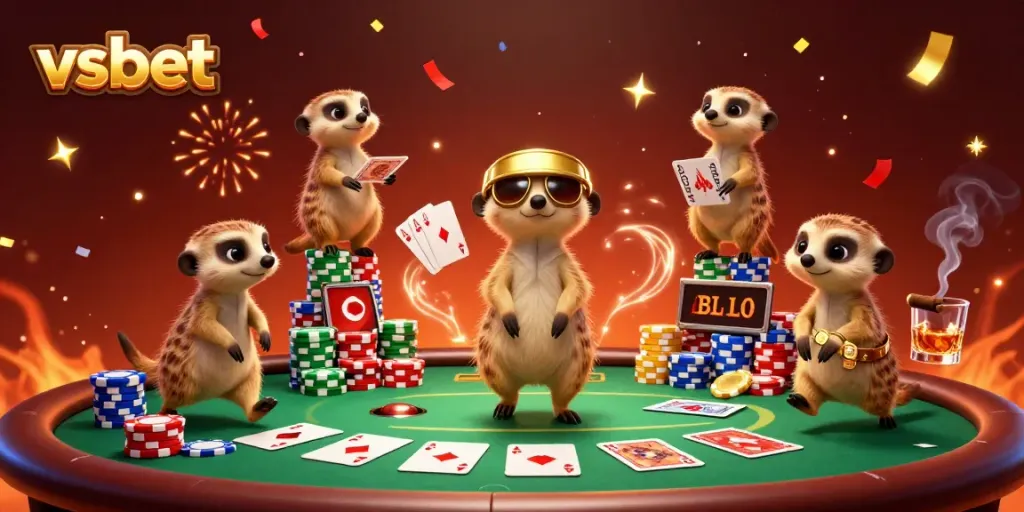 Experience the thrill of vsbet with meerkats managing an exciting casino operation.