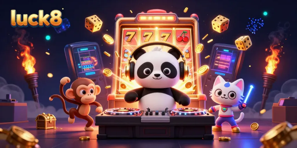 Engage in thrilling gameplay at luck8 with vibrant casino characters and jackpot excitement.