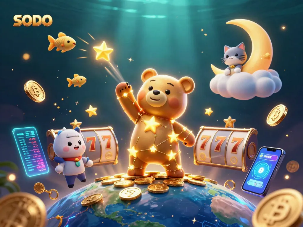 SODO showcases vibrant slot reels and jackpot symbols in a rich casino-themed 3D illustration.