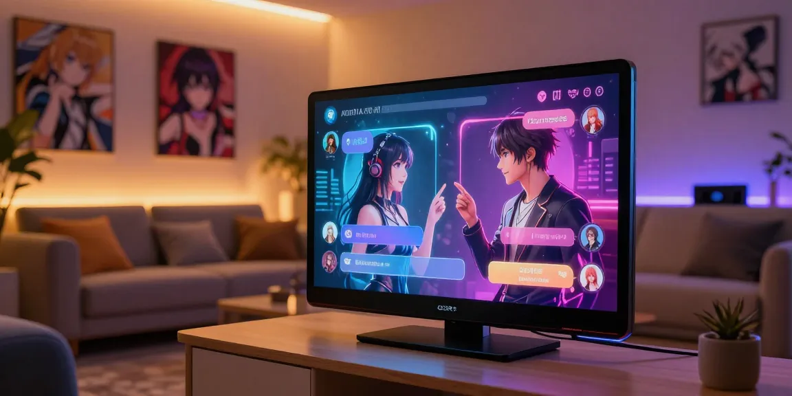 AI chat hentai scene showcasing digital-style avatars in a cozy chat environment, highlighting innovative adult interaction.