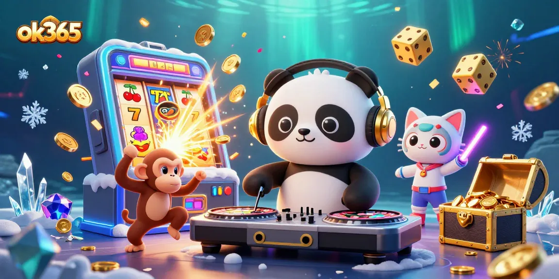 Experience the excitement of ok365 with engaging characters in a vibrant casino scene.