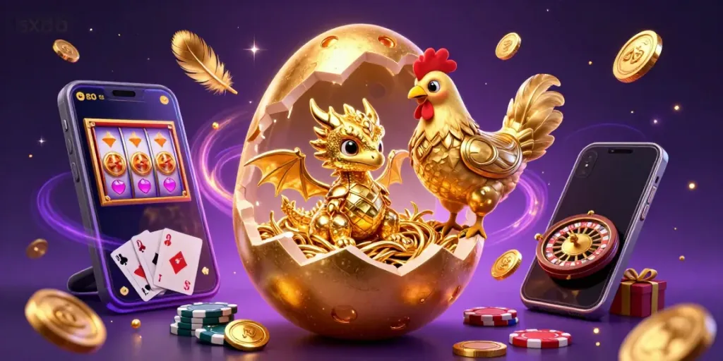 SX88 players enjoying thrilling casino games with golden dragon and poker chips