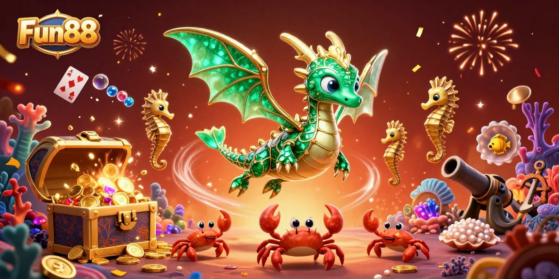 Win big at Fun88 with dynamic underwater casino adventure showcasing festive elements and gaming excitement.