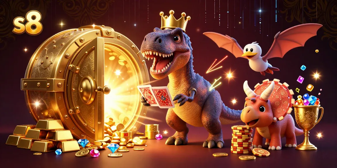 Experience thrilling gaming moments at s8 with a 3D cartoon scene of characters enhancing the excitement.