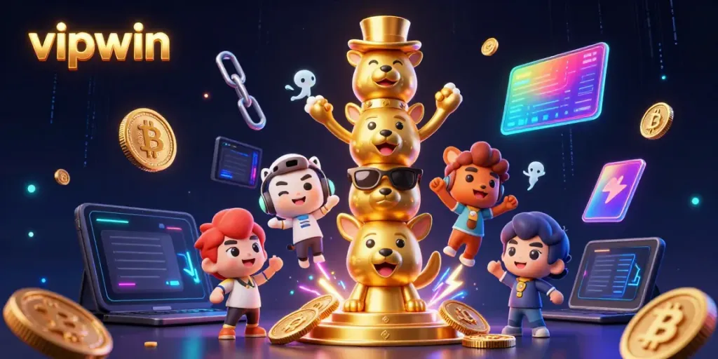 Engage with thrilling vipwin casino gameplay featuring a magical 3D totem and dynamic crypto elements.