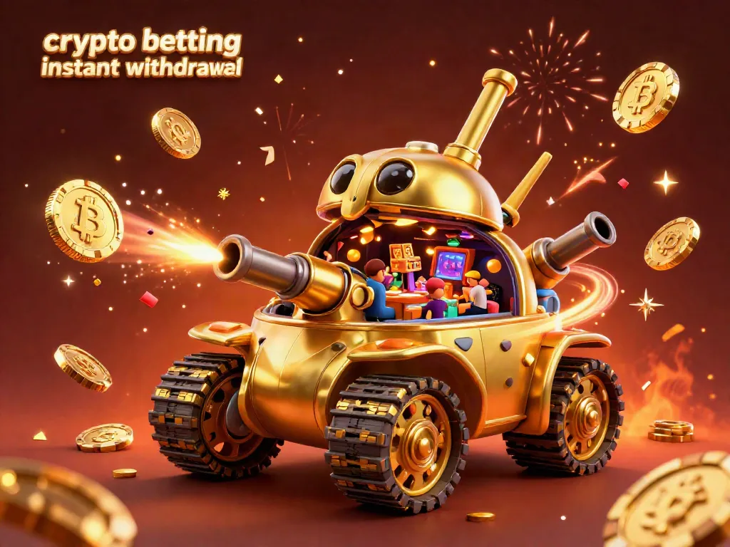 Engage in crypto betting instant withdrawal with a vibrant 3D casino scene featuring a golden beetle tank.