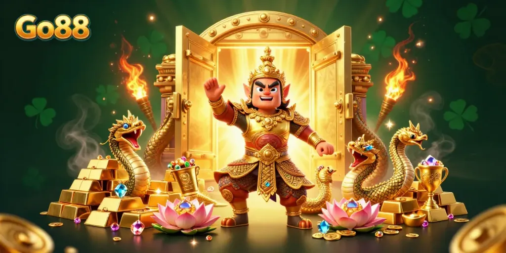 Experience the excitement of Go88 with Thai guardians and treasures in stunning 3D.