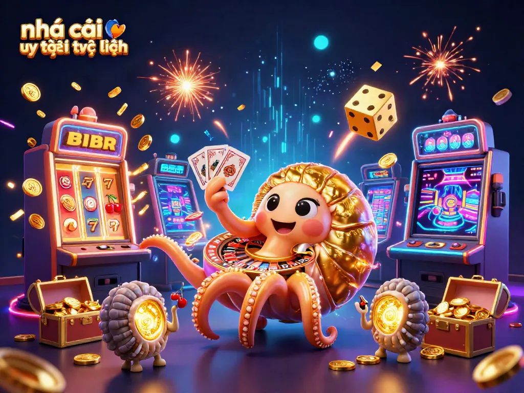 Engaging scene showcasing nhà cái uy tín trực tuyến with a vibrant 3D casino illustration.