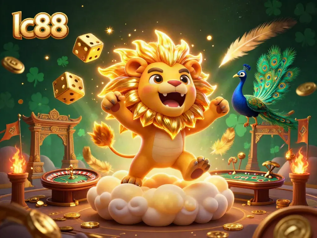 Experience the thrill of lc88 at the casino with dazzling gaming elements and vibrant characters.