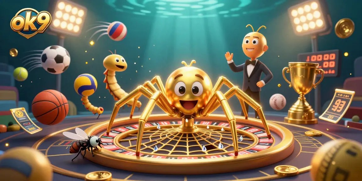 Experience thrilling bets at ok9 with a golden spider roulette and dynamic sports elements.