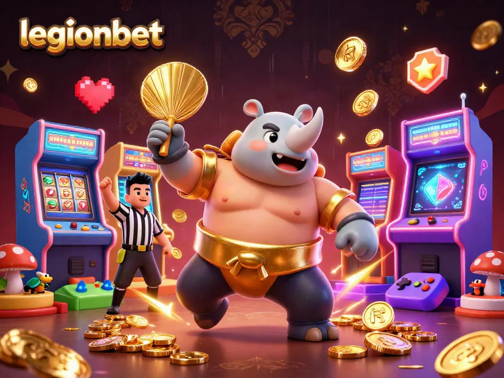 Experience thrilling gameplay at legionbet as a beetle champion awards golden coins amidst arcade magic.