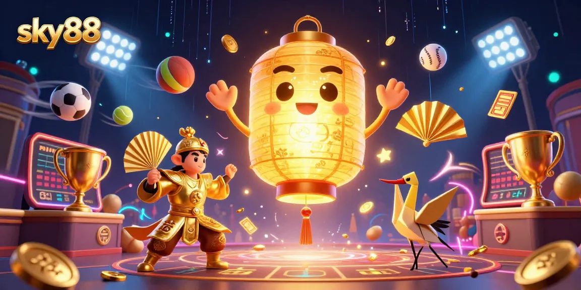 Experience thrilling gameplay at sky88 with spectacular casino scenes filled with golden elements and dynamic sports betting.