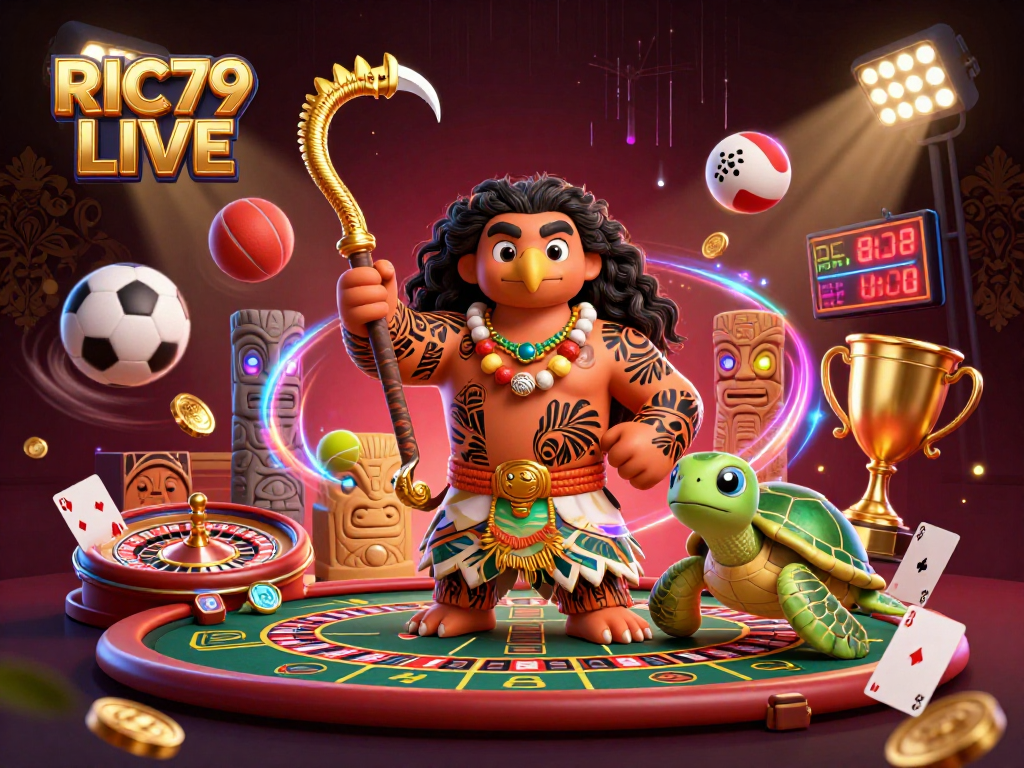 Experience exciting live action at RIC79 LIVE with vibrant characters and thrilling casino elements.