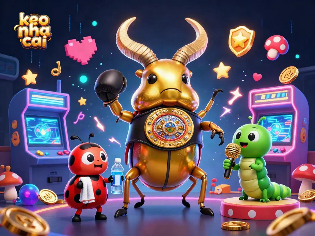 Experience the excitement of keo nha cai in this dynamic 3D casino scene featuring unique characters and game elements.