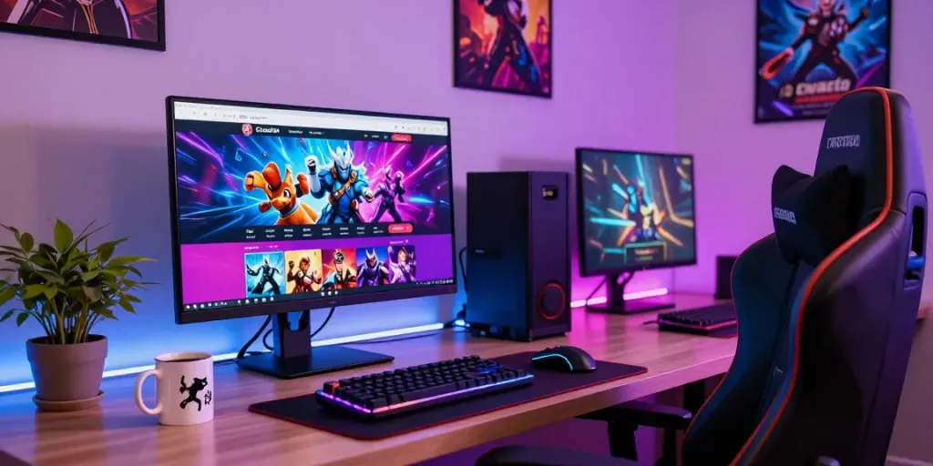 Engaging gaming setup showcasing the Crusado Casino interface with vibrant colors and a lively atmosphere.