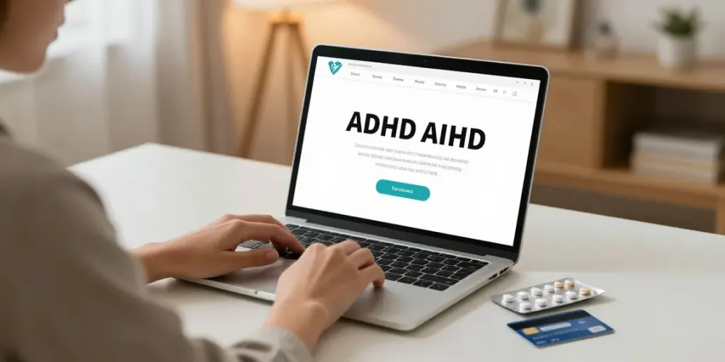 Buy ADHD meds online from a trusted e-commerce platform, shopping experience, medication packaging.
