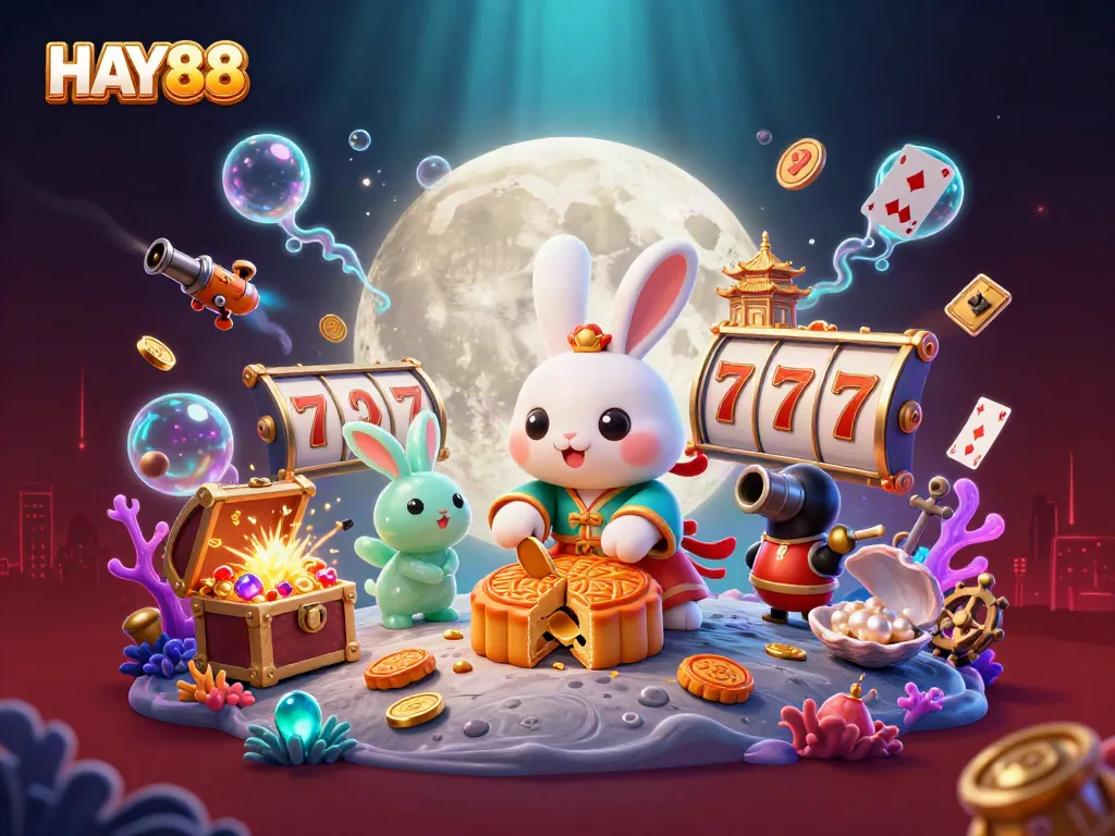 Engage with the HAY88 casino experience featuring 3D cartoon characters and dynamic slot game elements.