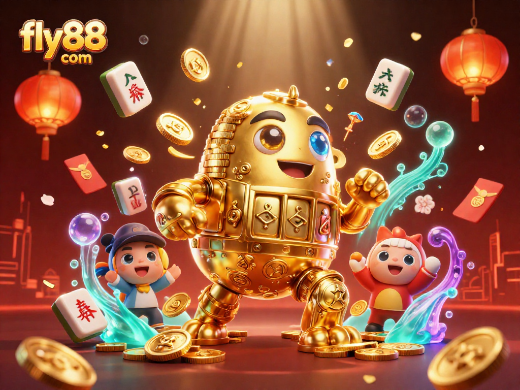 Experience the excitement at fly88 com with a dynamic, vibrant 3D casino illustration showcasing immersive game elements.