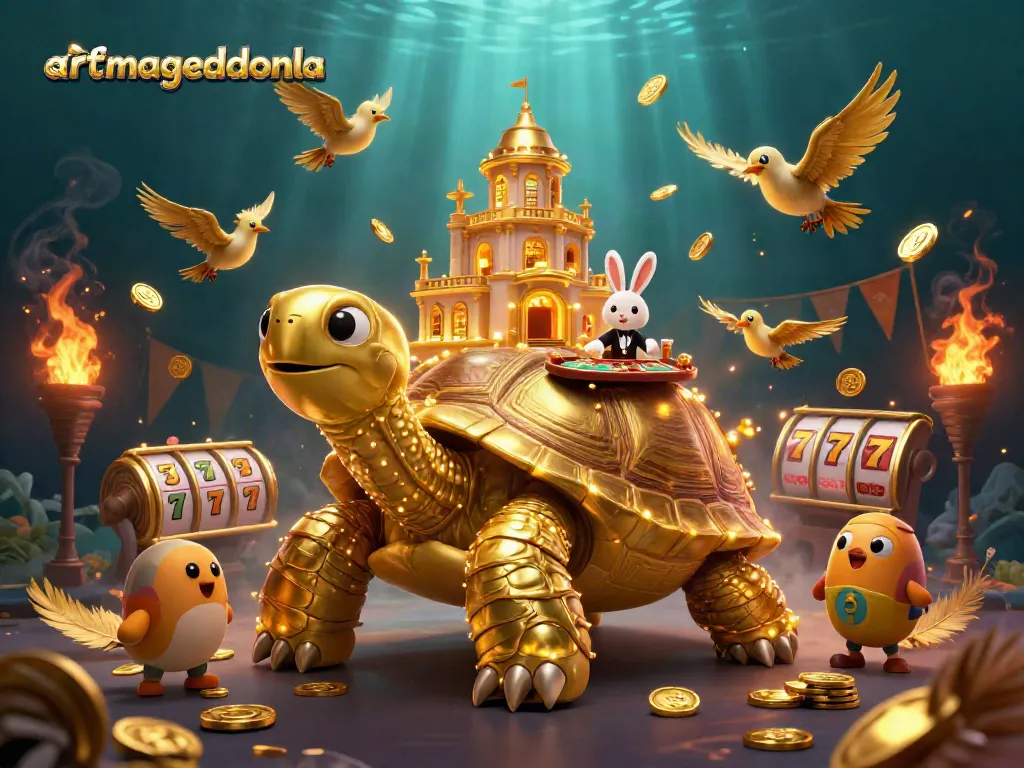 Experience thrilling gameplay at artmageddonla with a vibrant casino scene featuring unique characters and elements.