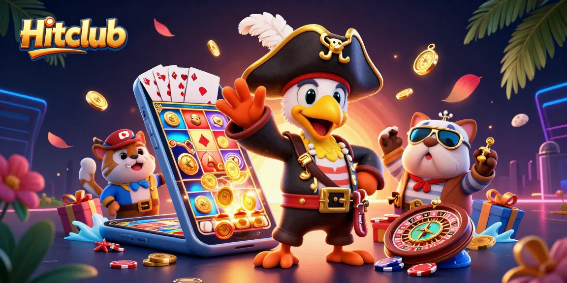 Hitclub thrilling slot adventures unfold with gaming pirates in a dynamic casino scene.