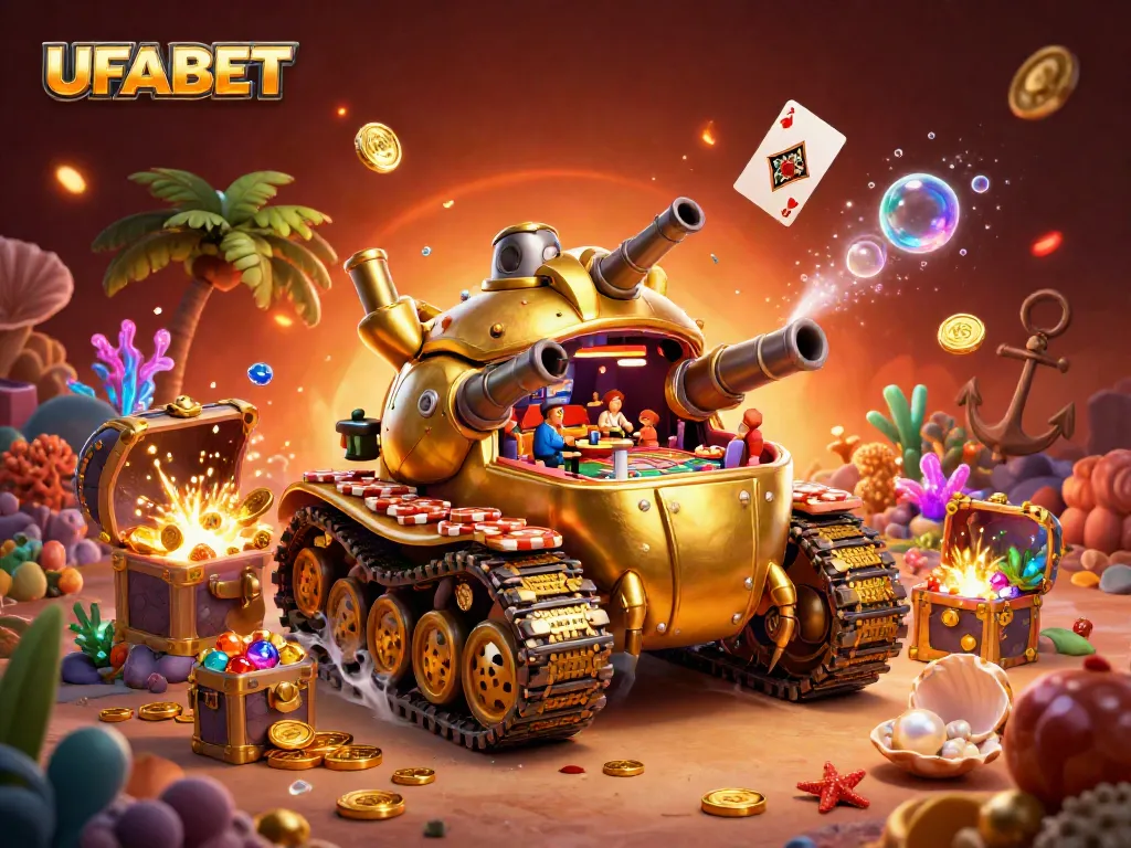 Spin and win at UFABET's vibrant casino, featured in a dynamic golden beetle scene.