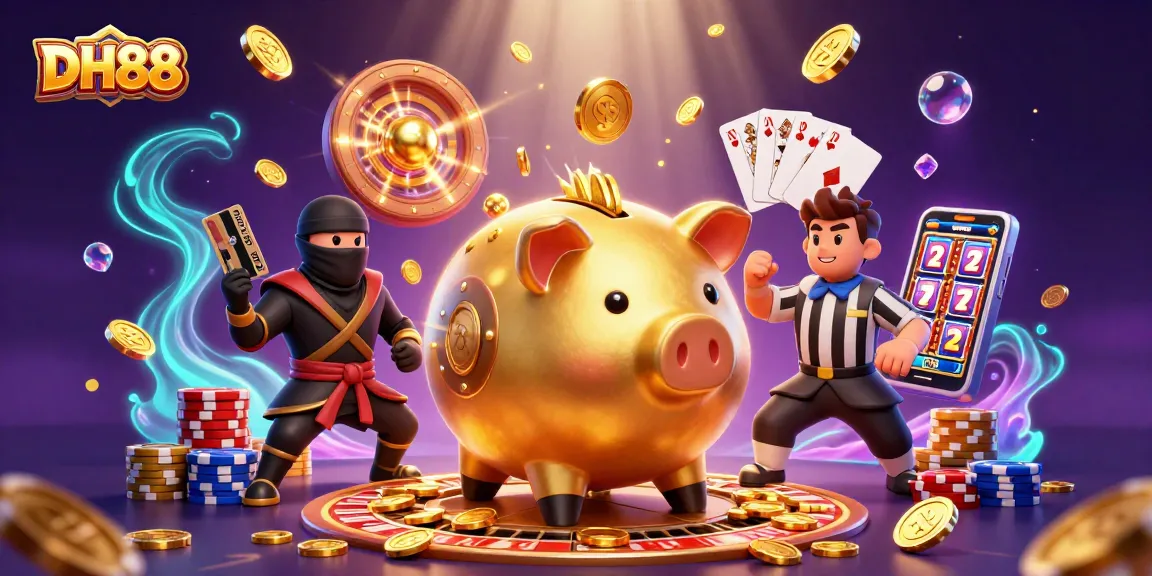 Experience the excitement of DH88 with vibrant characters and dynamic casino elements in an action-packed scene.