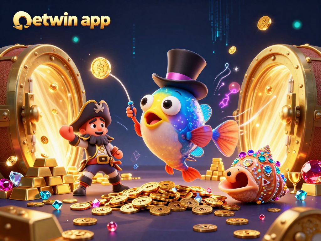 Engage with the netwin app as the deep-sea anglerfish attracts coins in an exciting casino adventure.