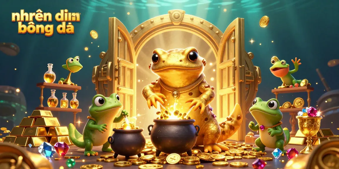 Engaging nhận định bóng đá scene with a golden salamander alchemist and gold coins.