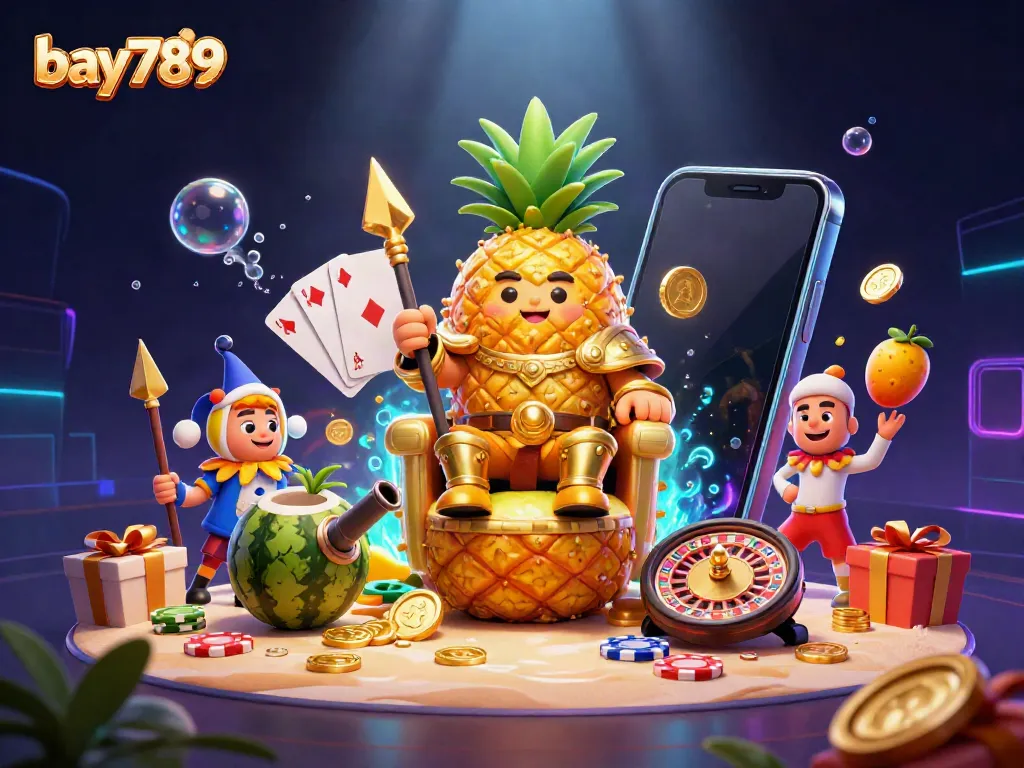 Engage in exciting gameplay at bay789 with a lively 3D casino scene featuring vibrant characters and dynamic gaming elements.