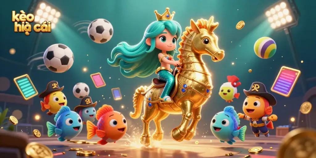 Experience dynamic sports betting visuals with kèo nhà cái featuring a vibrant underwater scene full of action.