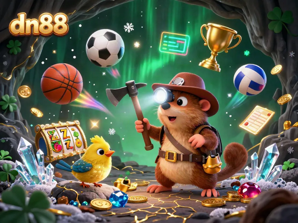 Experience thrilling gameplay with dn88 as a charming mole mines for treasures amid vibrant casino elements.