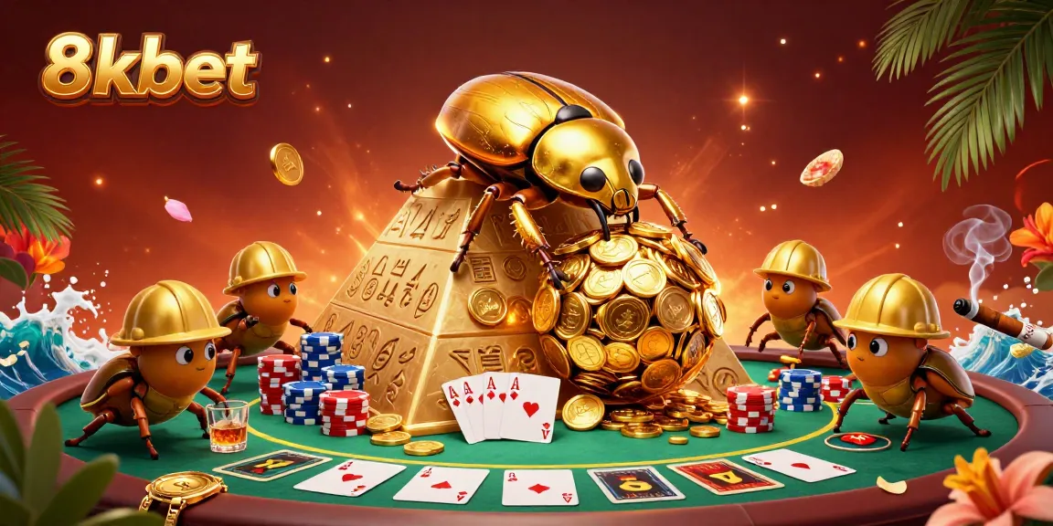 Experience thrilling wins at 8xbet with a vibrant casino scene packed with golden coins and poker action.