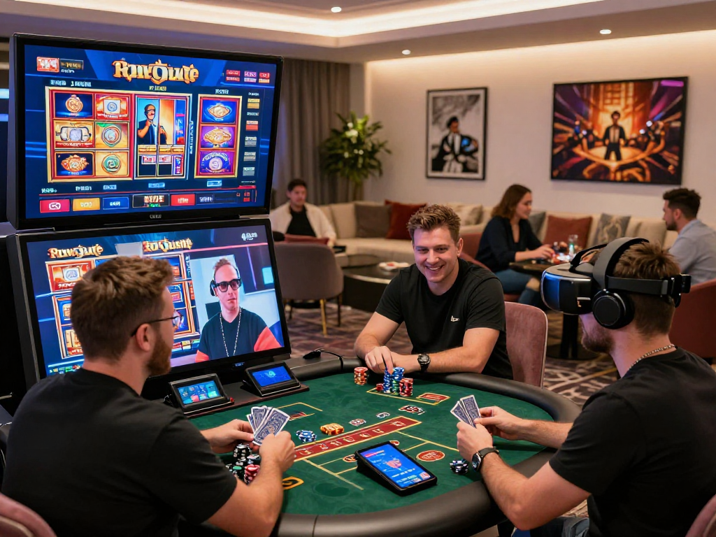 Engaging players at non gamstop casinos enjoying vibrant games and live dealers in a modern setup.