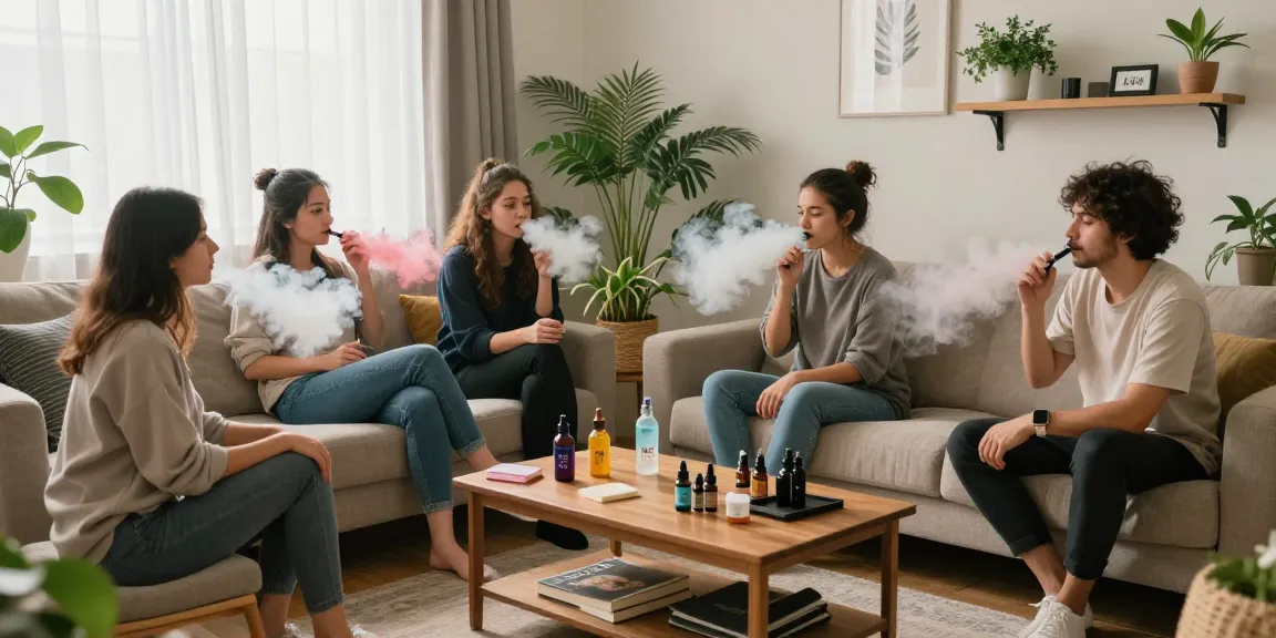THC vape UK with friends enjoying a relaxing wellness moment, showcasing quality and natural lifestyle.