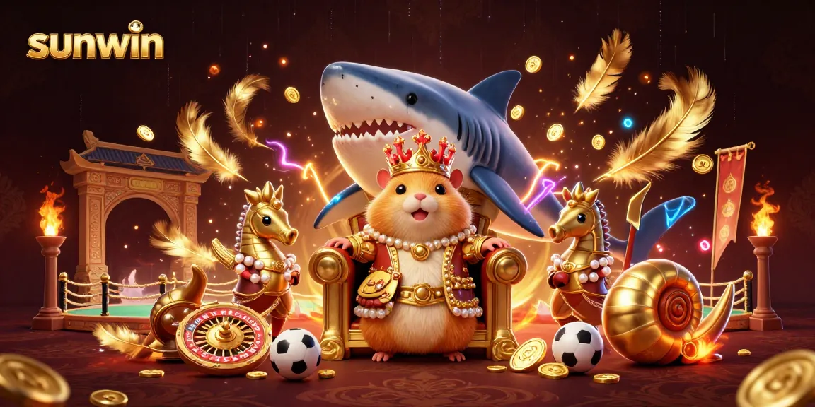 Engage in thrilling sports betting with sunwin's dynamic casino scene featuring a golden hamster king.