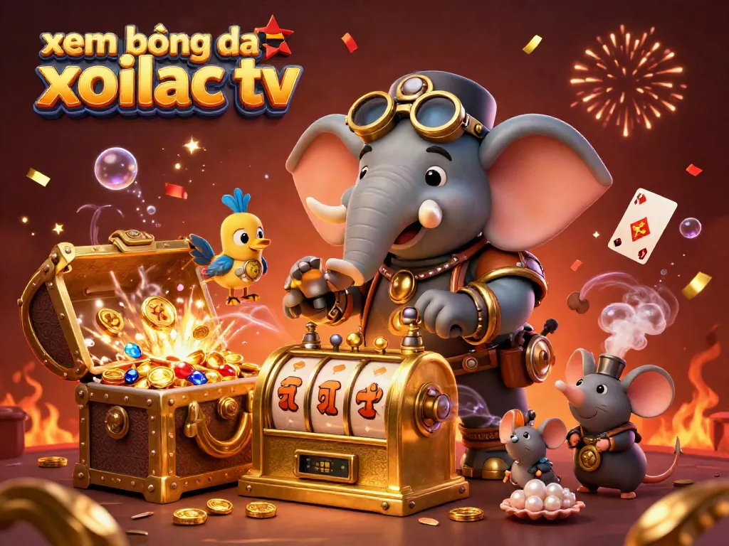 Engage in xem bóng đá xoilac tv excitement with an enchanting steampunk casino scene featuring dynamic characters and vibrant game elements.
