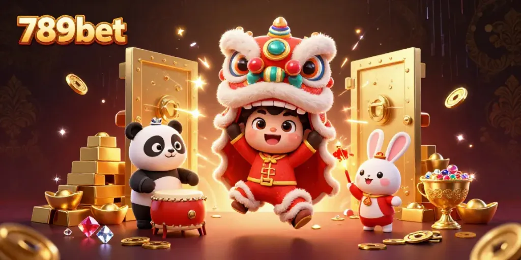 Experience the thrill of 789bet with vibrant characters in a dazzling casino scene.